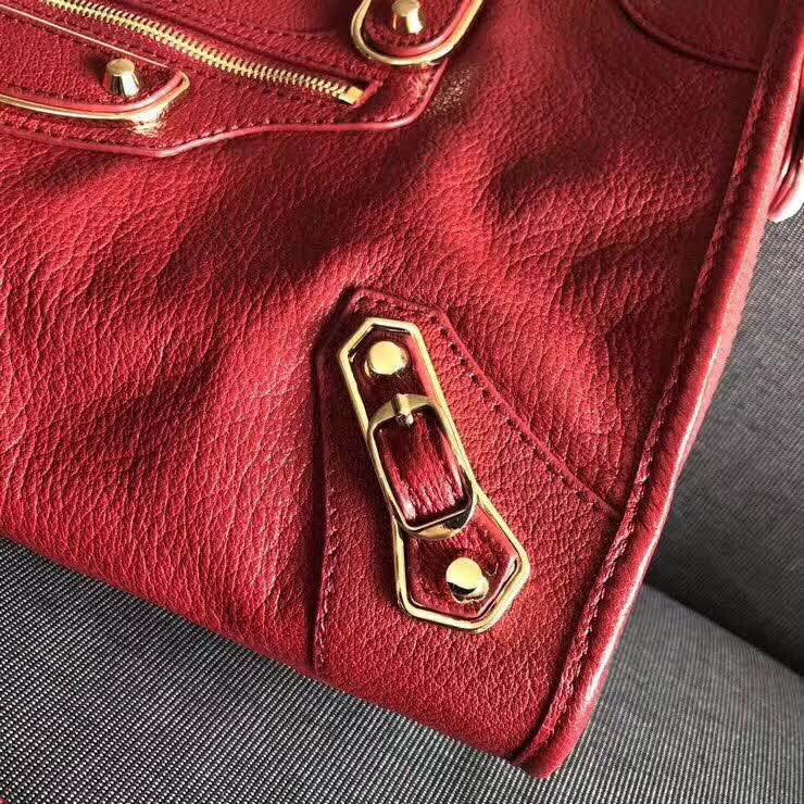 BALENCIAG巴黎世家 機車包 38cm原版山羊皮配金邊 手提肩背斜挎包  BL1376